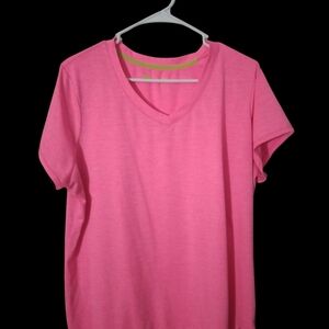 Pink V-Neck Women's Top